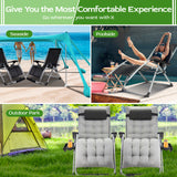 VECUKTY XL Oversize Zero Gravity Chair - 500lb Capacity, 29-Inch Wide Padded Seat, Folding Travel Recliner for Outdoor / Indoor Use - Patio, Lawn,Grey,Portable and Heavy Duty