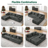 Behost 105" Modular Sectional Sofa for Living Room, L Shaped Cloud Couch Chenille, Dark Gray