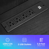 Behost TV Stand for TV up to 65 inches, TV Console Table with Led Lights & Power Outlets, Black