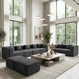 BEHOST 202.5" Boneless Cloud Couch, 8 Modules Sectionals Sofa with 27.5" Deep Seat, No Assembly Required, Dark Gray