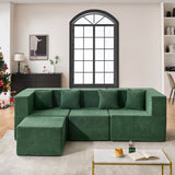 BEHOST 102.5" L Shaped Modular Sectional Sofa with Extra Deep Seats, Cloud Couch for Small Living Room,Teddy Green