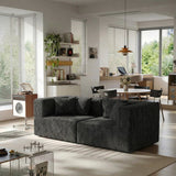 BEHOST Loveseat Cloud Couch Sectional Sofa wiht 4 Pillows, Includeds Left Arm + Right Arm Seats, Chenille Black