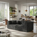 BEHOST Loveseat Cloud Couch Sectional Sofa wiht 4 Pillows, Includes Left Arm + Right Arm Seats, Chenille Dark Gray