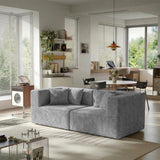 BEHOST Loveseat Cloud Couch Sectional Sofa wiht 4 Pillows, Includes Left Arm + Right Arm Seats, Chenille Light Gray