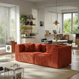 BEHOST Loveseat Cloud Couch Sectional Sofa wiht 4 Pillows, Includes Left Arm + Right Arm Two Seats, Chenille Rust