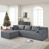 Behost 105" Modular Sectional Sofa for Living Room, Boneless L Shaped Cloud Couch with Chaise, Gray