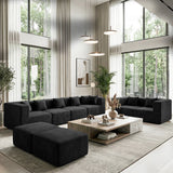 BEHOST 202.5" Oversized Modular Sectional Sofas for Living Room, 6 Seaters Couch with 2 Ottomans and 8 Pillows, Black