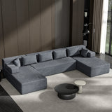 Behost 140" Oversized Modular Sectional Sofa for Living Room with Deep Seat, Comfy Cloud Couch for Relaxing, Gray