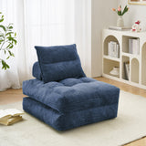 BEHOST 70" Modern Corduroy Futon Couch Bed, Space-Saving Convertible Sofa for Apartment, Navy Blue