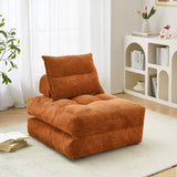 BEHOST 70" Compact Corduroy Sofa Bed Couch, Folding Futon Sleeper for Living Room or Office, Orange Red