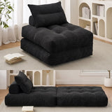 BEHOST 86" Oversized Folding Sofa Bed with Pillow and Back Support, Convertible Sleeper Chair for Living Room, Black