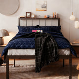 Behost Twin Bed Frame with Headboard, Storage Metal Platform Bed Frame Twin, Adjustable No Box Spring Needed