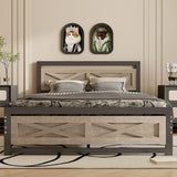 Behost Twin Size Bed Frame with Headboard and Underbed Storage, Metal Wood Platform Bed with Heavy Duty Slats Support,Noise Free, No Box Spring Needed