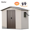 6x4 Outdoor Steel Storage Sheds, Metal Tool Storage Shed,With Windows& Air Vent&2 Pack Gloves,for Backyard,Garden,Lawn,Creamy white