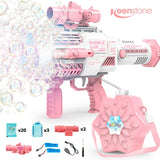 Bubble Machine for Kids, Bubble Maker with 3 Bottles of Bubble Solutions, Kids Toys for Toddlers Boys Girls Age 3 4 5 6 7 8 9 Year Old, Fun Gifts for Birthday Wedding Party Favors Outdoor Toy - Pink