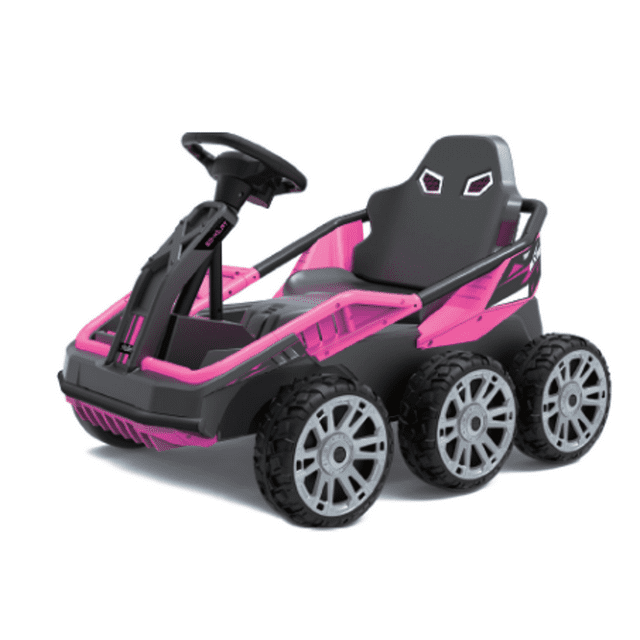 Electric Go Kart for Kids, 12V Battery Powered Ride On Cars with Remote Control for Boys Girls,Vehicle Toy Gift - Pink