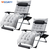 VECUKTY XXL Oversize Zero Gravity Chair - 500lb Capacity, 33-Inch Wide Padded Seat, Folding Travel Recliner for Outdoor / Indoor Use - Patio, Lawn, Black, Portable and Heavy Duty