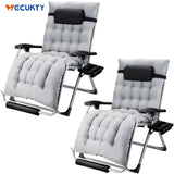 VECUKTY XXL Oversize Zero Gravity Chair - 500lb Capacity, 33-Inch Wide Padded Seat, Folding Travel Recliner for Outdoor / Indoor Use - Patio, Lawn, Black, Portable and Heavy Duty