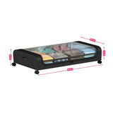 Underbed Organizer with Wheels, Underbed Organizer, 2-Piece Underbed Clothes Organizer, Rolling Underbed Storage Metal Drawer, Clothes Storage, Black