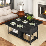 MONVANE 40" Lift Top Coffee Table with Storage for Living Room, Black