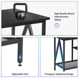 Behost TV Stand for TV up to 65 inches,TV Console Table with Led Lights & Power Outlets,Black