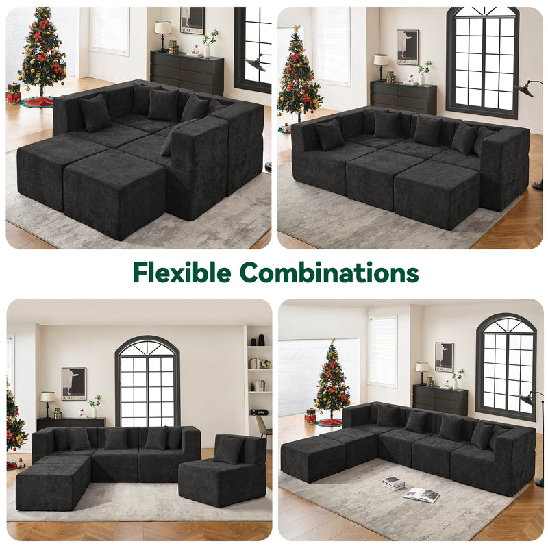 Behost Foam Cloud Sofa Pillow with Removable Cover, Black