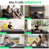 4-inch Full Size 5-in-1 Quad-fold Convertible Sleeper Sofa Bed, Foldable Floor Mattress Longer Chaise Ottoman Futon Sofa Couch for Apartment Dorm Guest Room Camping RV, Dark Gray