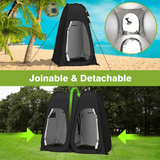 Pop Up Shower Tent, Vecukty 94.5x47.2x78.inch Upgrade Double Privacy Tent, Porta-Potty Tent,Black