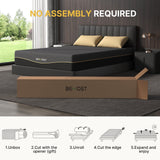 10 inch Breathable Cooling Gel Memory Foam Mattress King Size, Fiberglass-Free CertiPUR-US Certified King Mattress in a Box, Medium Firm for All-Night Comfort