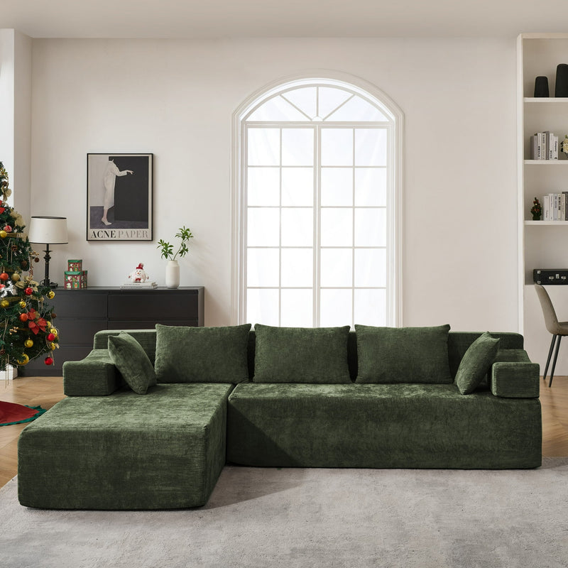 Behost 105" Modular Sectional Sofa for Living Room, Green