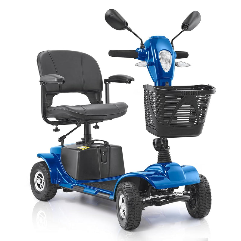 SACVON 4 Wheel Mobility Scooter with Cup Holder,Foldable Mobility Scooter for Adults Electric Scooter with Longest Range,Heavy-Duty