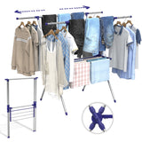Behost Foldable Stainless Steel Clothes Drying Rack for Indoor Outdoor Laundry, 70lb Capacity, Space Saving, Tool-Free Assembly, Silver