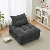 Behost 86" Large Convertible Sofa Chair Bed for Living Room, Teddy Plush Fabric, Dark Gray