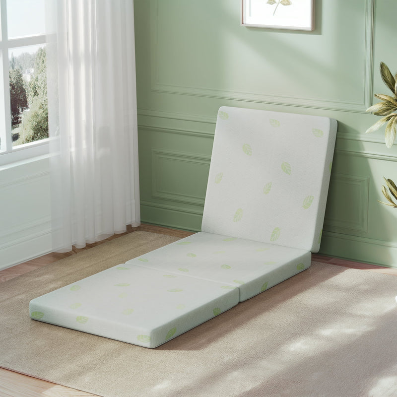 BEHOST 3 inch Tri Folding Memory Foam Mattress, Eco-Friendly Fire-Retardant & Portable Guest Bed, Full Size
