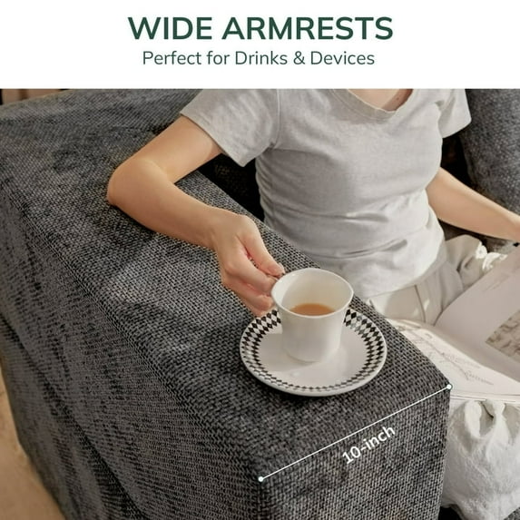 BEHOST 130" Oversized Modular Sectional Sofa for Living Room, U Shaped Chenille Cloud Couch, Dark Gray