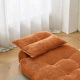 BEHOST 70" Compact Corduroy Sofa Bed Couch, Folding Futon Sleeper for Living Room or Office, Orange Red