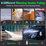 TCISA 3800 PSI Electric Pressure Washer,Max 2.5 GPM Power Washer with 35FT Power Cord 20FT Hose 5 Nozzles,Soap Cannon for Car Garden Yard Hom
