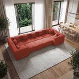 BEHOST 10 Modules Oversized Sectional Sofa for Living Room, Boneless Chenille Cloud Modular Couch, Rust Red
