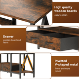 Behost TV Stand for 75 Inch, Dresser TV Stand with 2 Large Dresser Drawers, Entertainment Center with 3 Open Storage Shelf, Rustic Brown, Large