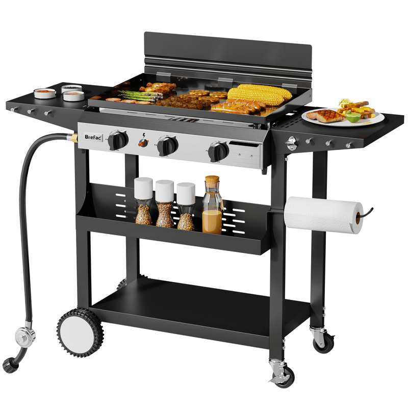 3-Burner 23" Outdoor Propane Gas Grill for Camping, Tailgating, BBQ, Parties, Backyard & Patio