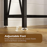 70" Console Table Entryway Sofa Table with Power Outlets,Rustic Brown