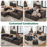 BEHOST 102.5" L Shaped Modular Sectional Sofa with Extra Deep Seats, Cloud Couch for Small Living Room,Teddy Brown
