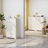 Eunon 6 White Drawer Dresser, Wood Storage Chest Organizers ,Chests of Drawers with Large Organizer for Bedroom Living Room