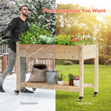 Raised Garden Bed, BEHOST Elevated Wood Planter Box Stand for Backyard, Patio, Balcony w/Bed Liner, 264lb Capacity