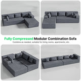 Behost 140" Oversized Modular Sectional Sofa for Living Room with Deep Seat, Comfy Cloud Couch for Relaxing, Gray