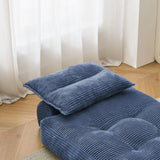 BEHOST 70" Modern Corduroy Futon Couch Bed, Space-Saving Convertible Sofa for Apartment, Navy Blue