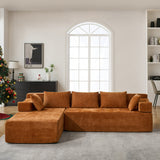 Behost 105" Modular Sectional Sofa for Living Room with Deep Seat, Chenille Cloud Couch for Relaxing, Orange