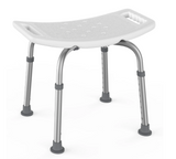 Shower Chair for Inside Shower, Adjustable Lightweight Alloy Aluminum Shower Bench, Tool-Free Assembly Shower Stool, Shower Seat for Elderly and Disabled, 300 lbs Load, White