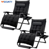 VECUKTY XXL Oversize Zero Gravity Chair - 500lb Capacity, 33-Inch Wide Padded Seat, Folding Travel Recliner for Outdoor / Indoor Use - Patio, Lawn, Black, Portable and Heavy Duty