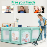 Baby Playpen for Toddler ,Keenstone 61 x 50 inch Large Baby Playard for 0-6 Years,Indoor & Outdoor,Green